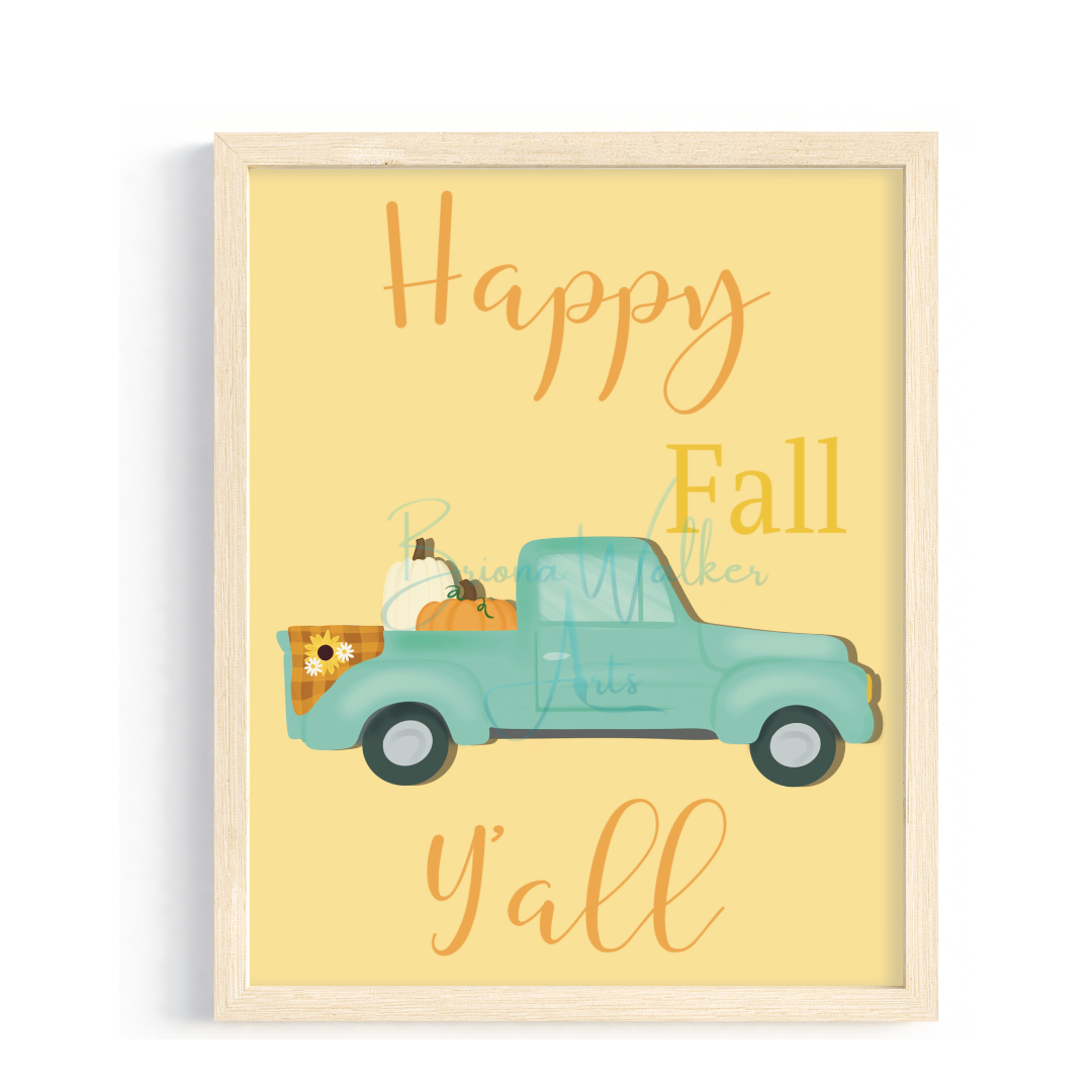 Happy Fall Y'all 5x7"