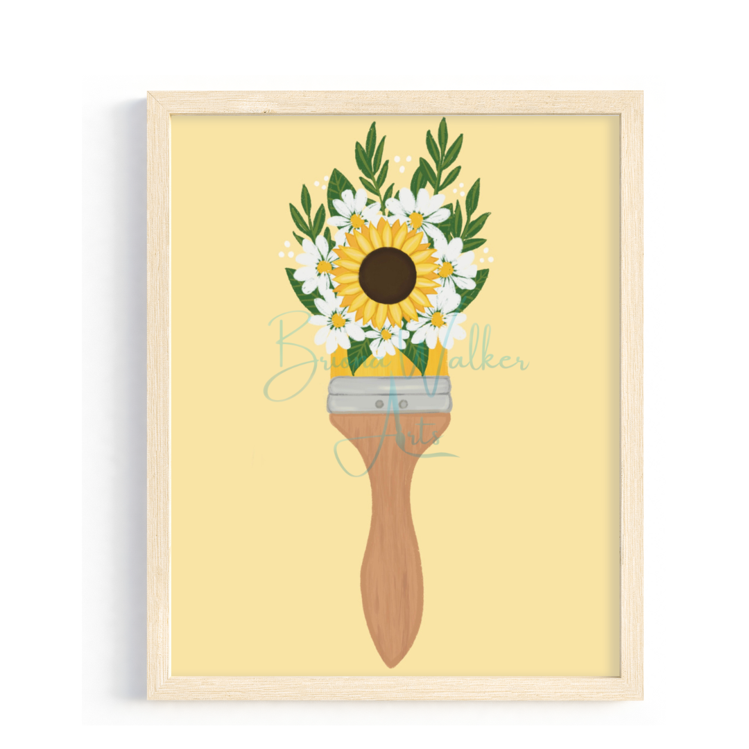 Sunflower Paint Brush 5x7"