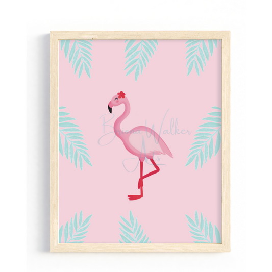 Pink Flamingo 8x10"