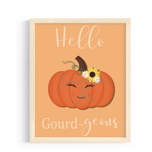 Hello Gourd-geous 5x7"