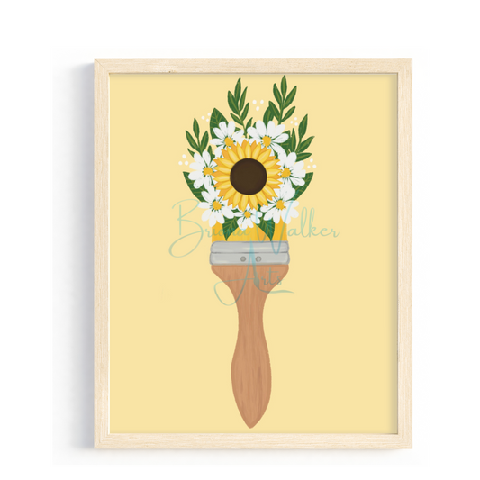 Sunflower Paint Brush 5x7"