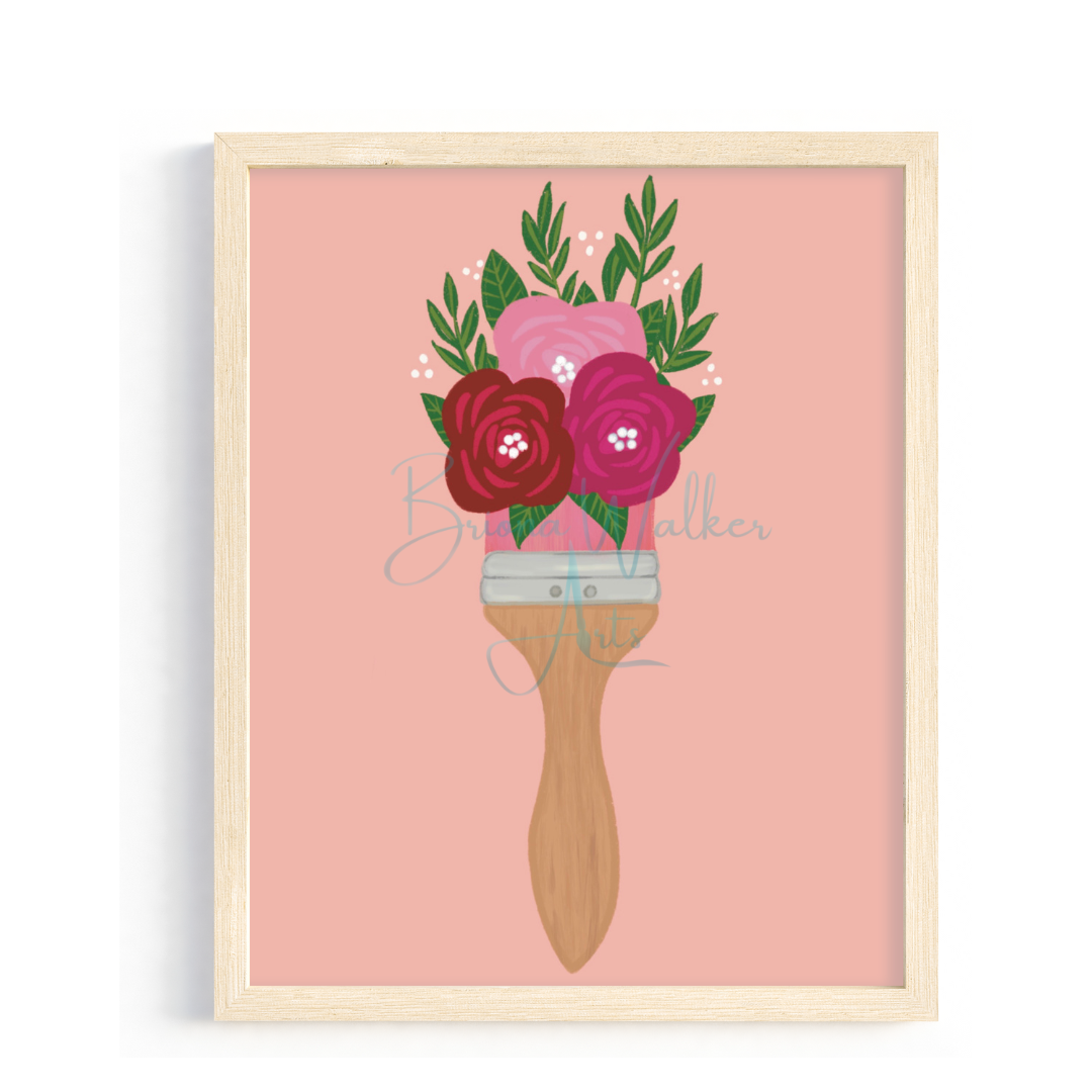 Rose Paint Brush 5x7"