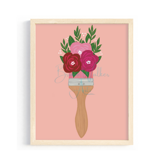 Rose Paint Brush 5x7"