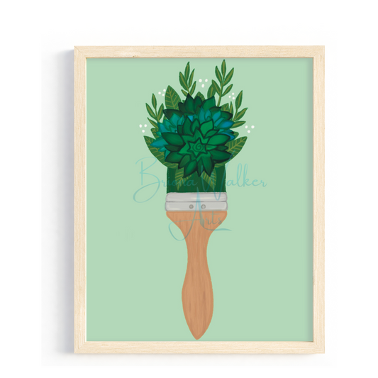 Succulent Paint Brush 5x7"