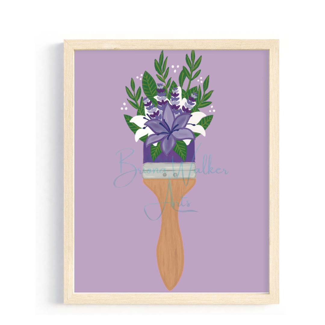 Lavender Paint Brush 5x7"