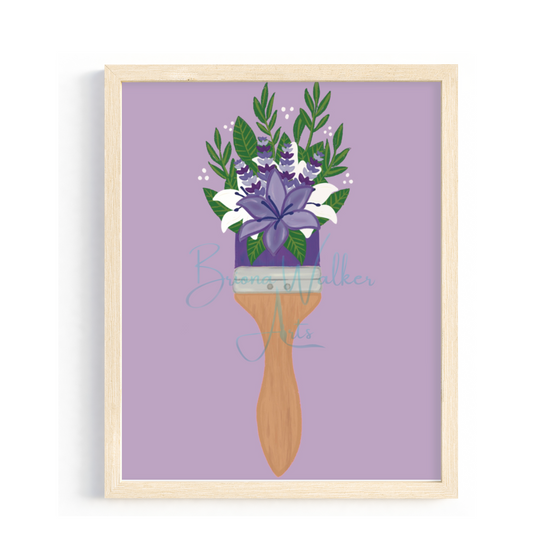Lavender Paint Brush 5x7"